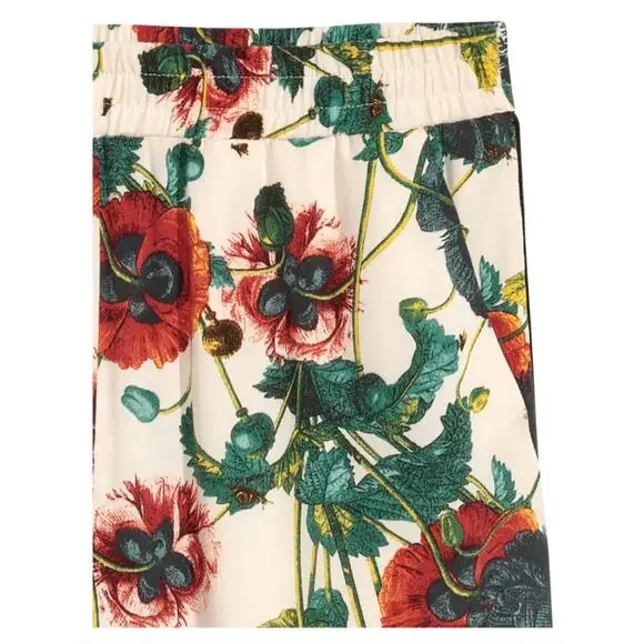 H&M Wide Pull-up Poppy Floral Viscose Pants. 10 NWT - Picture 2 of 4
